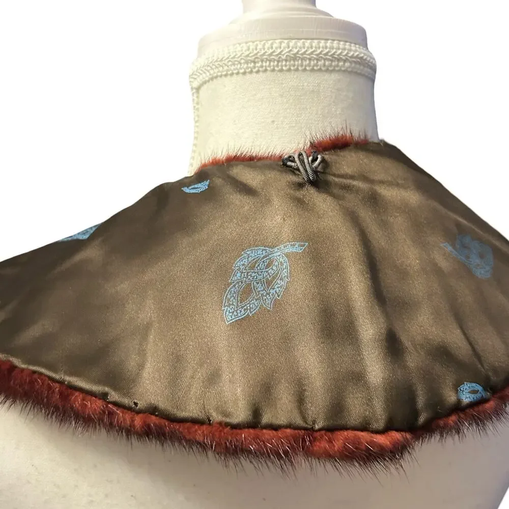 Vintage Brown Fur Collar Wrap
